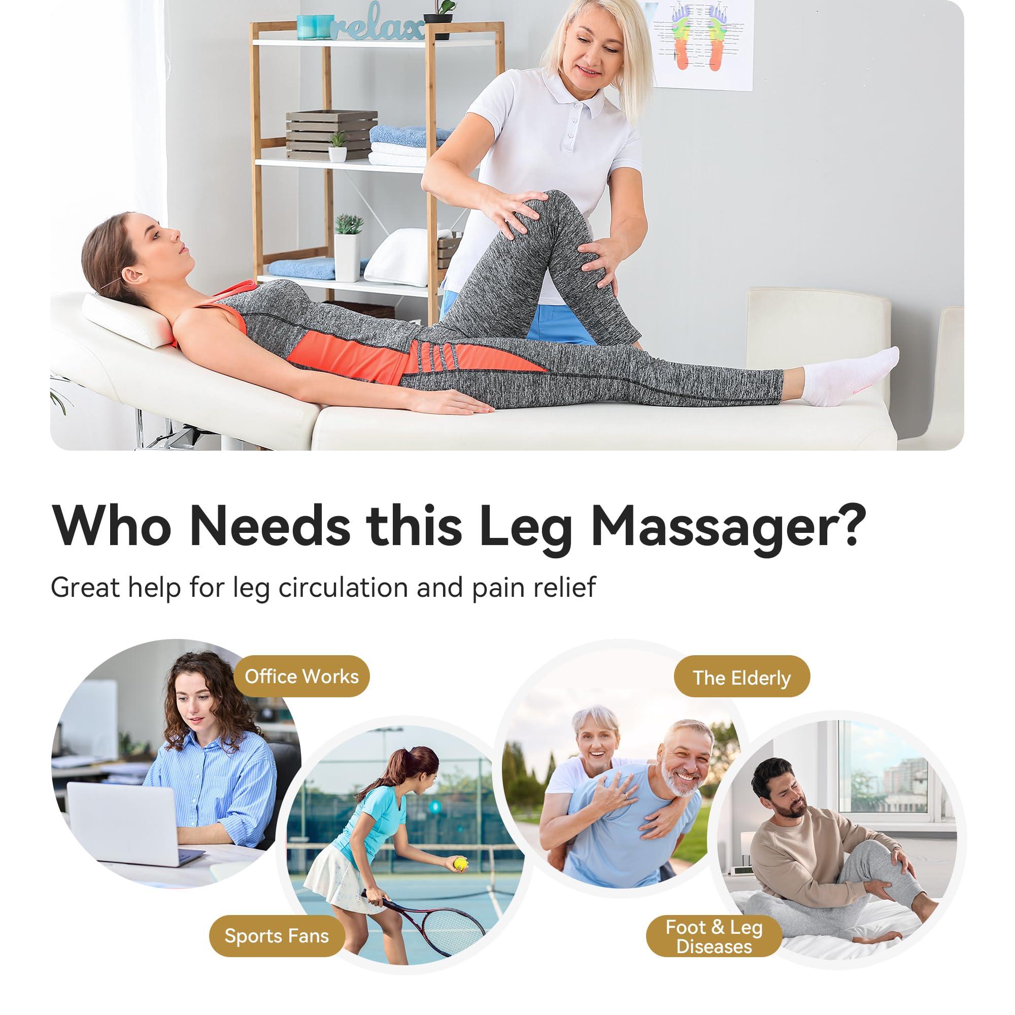 FIT KING FIT KING Full Leg Massager with Heat, Air Compression Massager for Foot Calf & Thigh Muscle Relaxation and Recovery, Helpful for Pain Relief,Swelling, Edema and RLS, FSA-HSA Approved