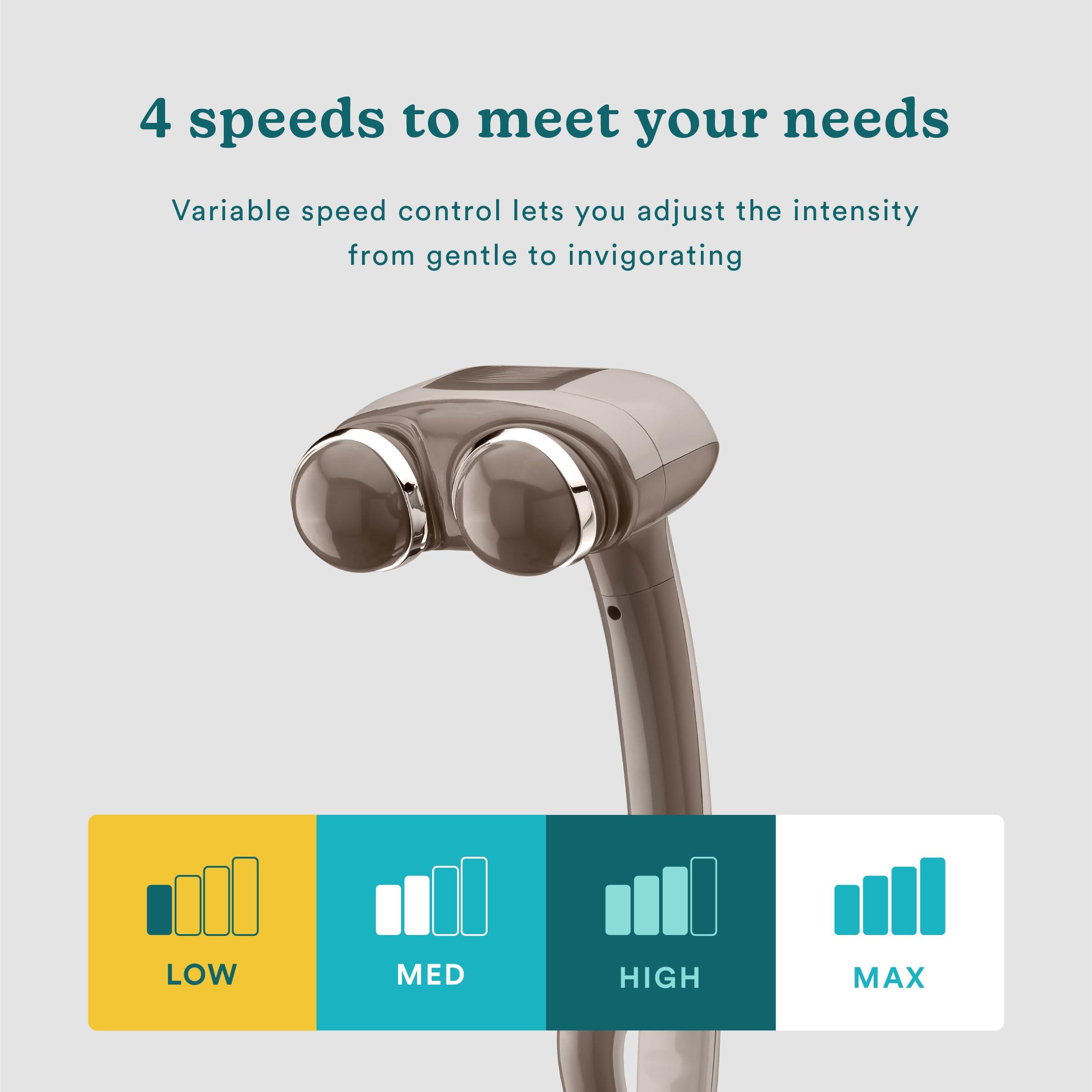 Homedics Homedics Percussion Action Massager with Heat | Adjustable Intensity, Dual Pivoting Heads | 2 Sets Interchangeable Nodes, Heated Muscle Kneading for Back, Shoulders, Feet, Legs, & Neck