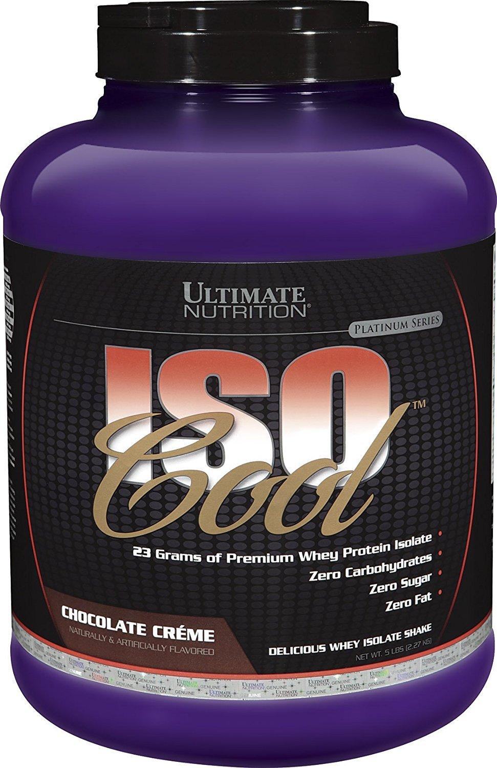 Ultimate Nutrition Ultimate Nutrition ISO Cool Whey Isolate Protein Powder - Keto-Friendly - Sugar, Carb and Fat-Free - 23 Grams of Protein Per Serving, Chocolate, 5 Pounds