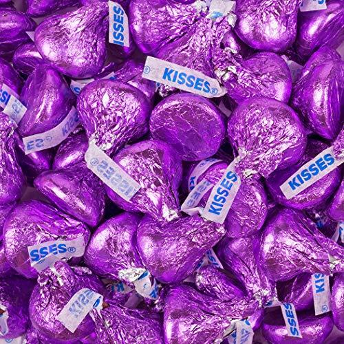 Just Candy 90 Pcs Purple Candy Hershey\'s Kisses Milk Chocolate