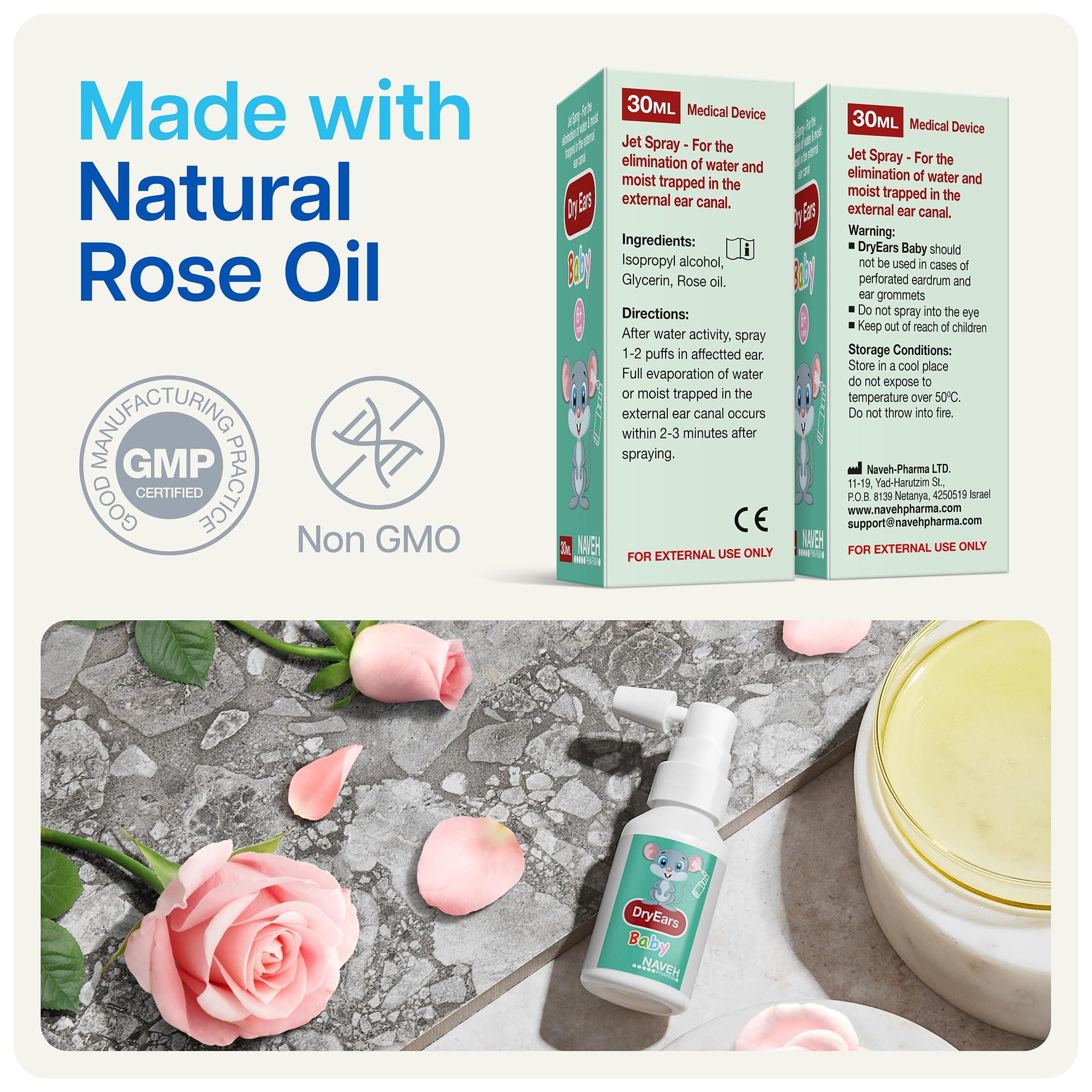 NAVEH PHARMA NAVEH PHARMA Dry Ears Baby | Swimmers Ear Drops Spray | Ear Drying Drops for Little Swimmers | Remove Water Trapped in Ears in Seconds | Prevent Hearing Loss (0.5 Fl Oz)