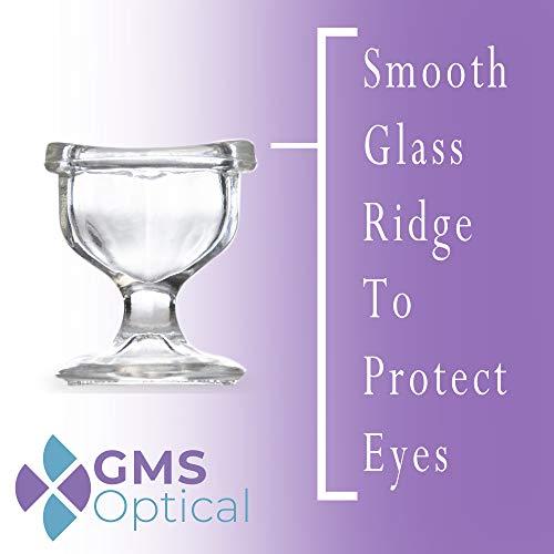 GMS Optical GMS Optical Glass Eye Wash Cup - Soothing Relief from Allergens, Irritants, Makeup, Dust, Dry Eyes and More - Use with Distilled Water or Saline (10 mL Volume)