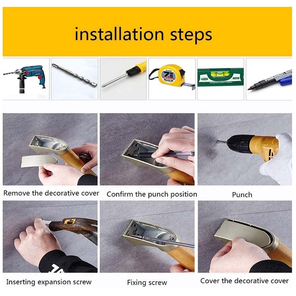 WeBert Bathroom Grab Rails,Shower Handles for Elderly, Wood Grab Rail Bathroom Balance Bar, Safety Hand Rail Support, Non-Skid, Assist Bath Handle for Seniors, Disabled and Handicap (Color : Black Walnut Co