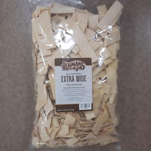 Lehman\'s Lehman\'s Homemade Egg Noodles, All Natural USA Made Amish Pasta, Case of Four Big 40 oz Bags, Extra Wide 1 Inch Width