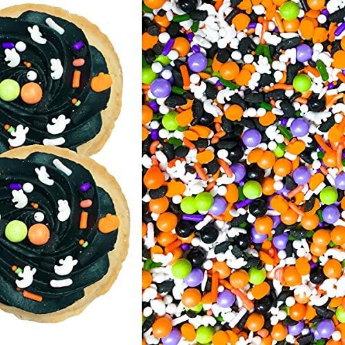 Sprinkle Deco Ghost Bling Edible Ready to Use Confetti Halloween Sprinkles Toppings For Cake Cookie Cupcake Icecream Donuts 4oz