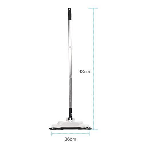 brooms NLIAN- Hand Push Automatic Sweeper Broom, 3 in 1 Household Cleaning Including Broom Dustpan Trash Bin Separate Trash Storage Tank Without Electricity (Color : White)