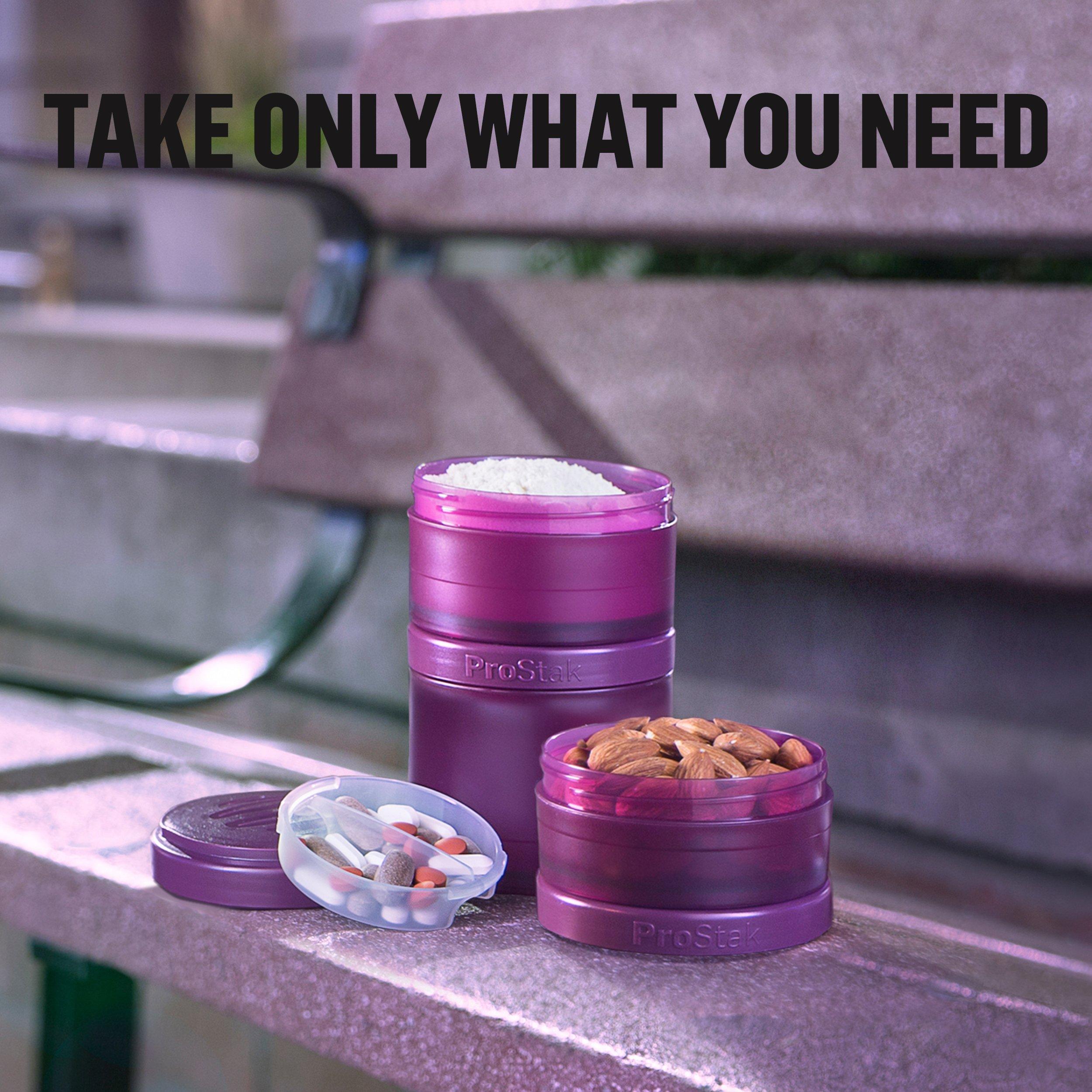 BlenderBottle BlenderBottle Shaker Bottle with Pill Organizer and Storage for Protein Powder, ProStak System, 22-Ounce, Teal