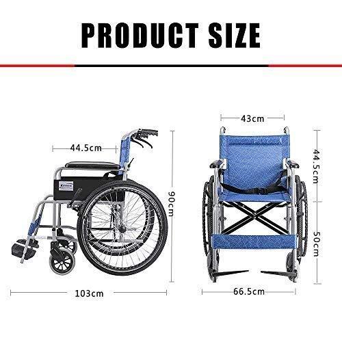 ZYF ZYF Wheelchair HJH- Self-propelled Foldable Wheelchair - Wheelchair for The Disabled and The Elderly - Removable arm and Foot Rests - Seat Belt