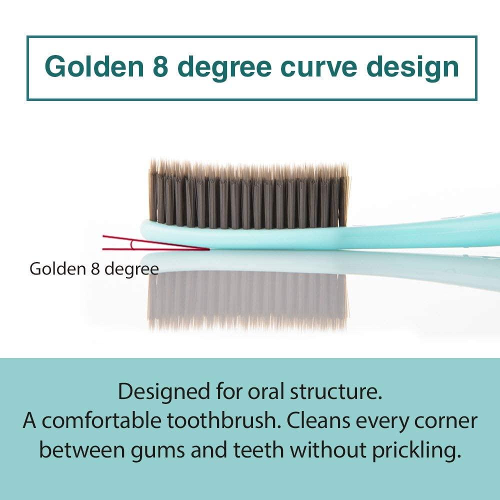 Samjung Samjung Wangta Soft Toothbrush, 10 Pack (Charcoal) Best Manual Toothbrush for Maximum, Efficient Cleaning and Sensitive Gums and Teeth