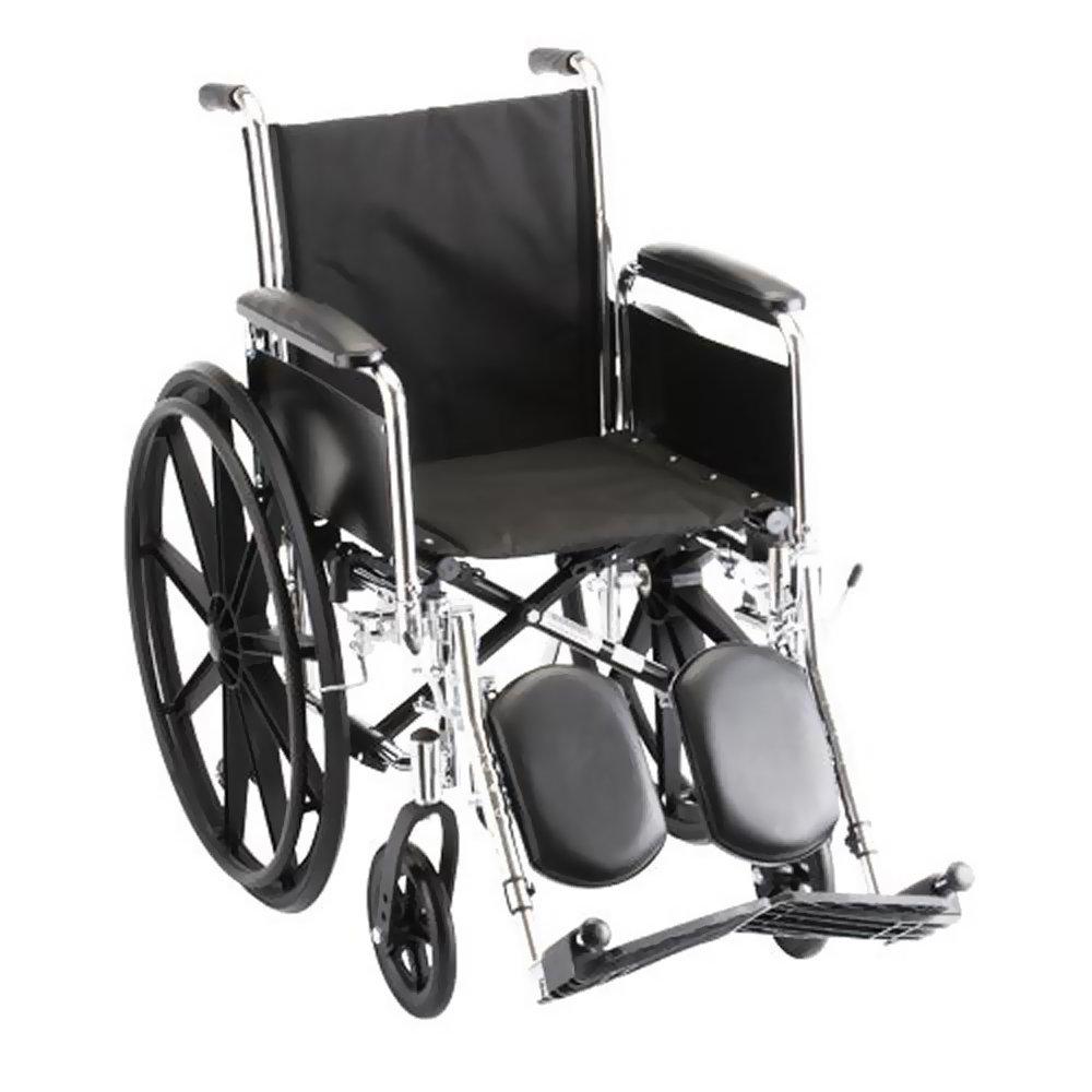 Nova Ortho-Med, Inc. Nova MedicalProducts Healthcare 20" Steel Wheelchair with Detachable Full Arms and Elevating Leg Rests