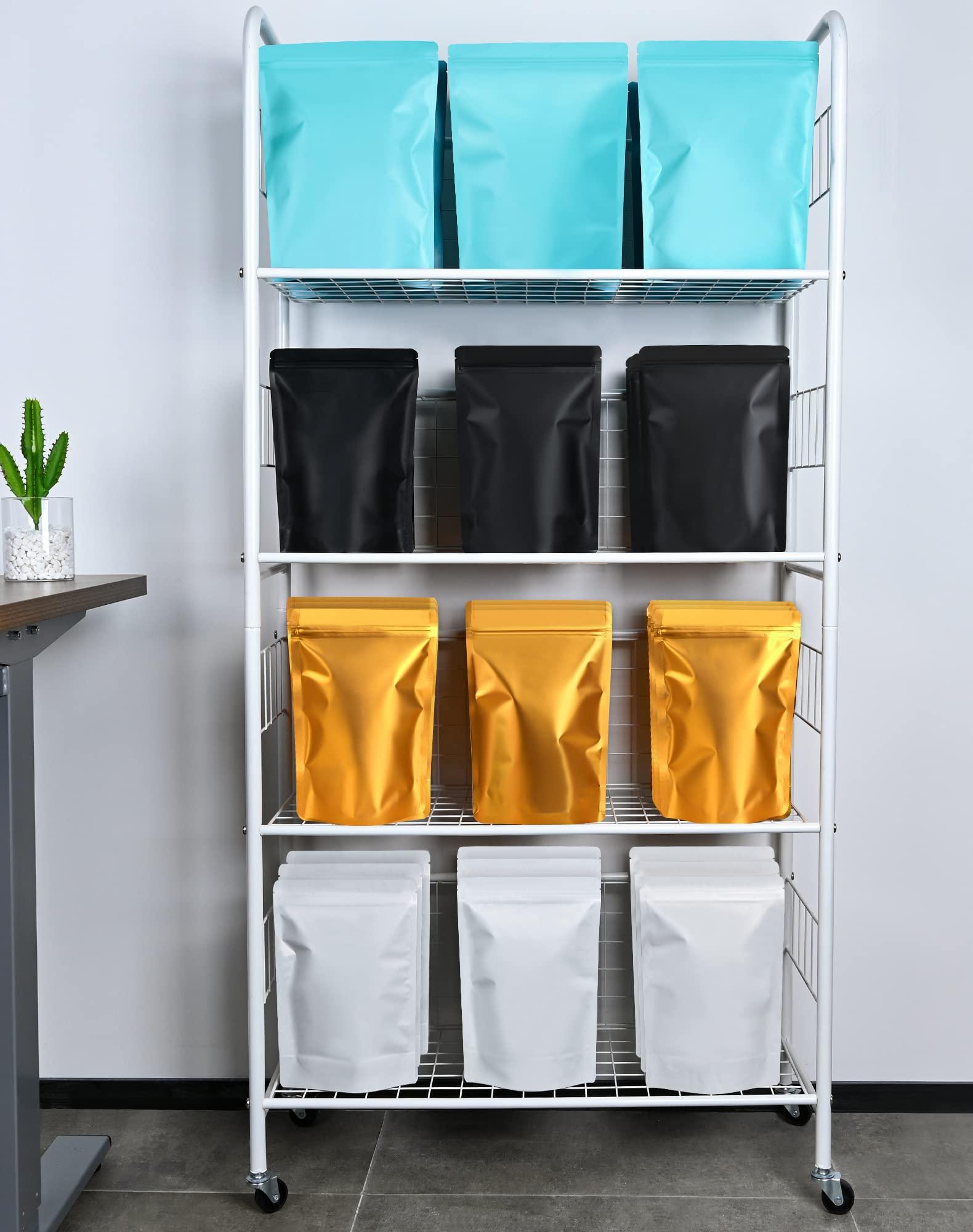 FireKylin 100 Pack Resealable Stand Up Bags,4.7\" x 7.9\" Smell Proof Pouch Sealable Foil Pouch Bags for Packaging (Blue)