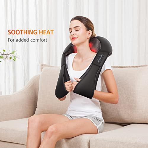 Snailax Snailax Shiatsu Neck and Shoulder Massager - Back Massager with Heat, Deep Kneading Electric Massage Pillow for Neck, Back, Shoulder,Foot,Body Mini Massage Gun