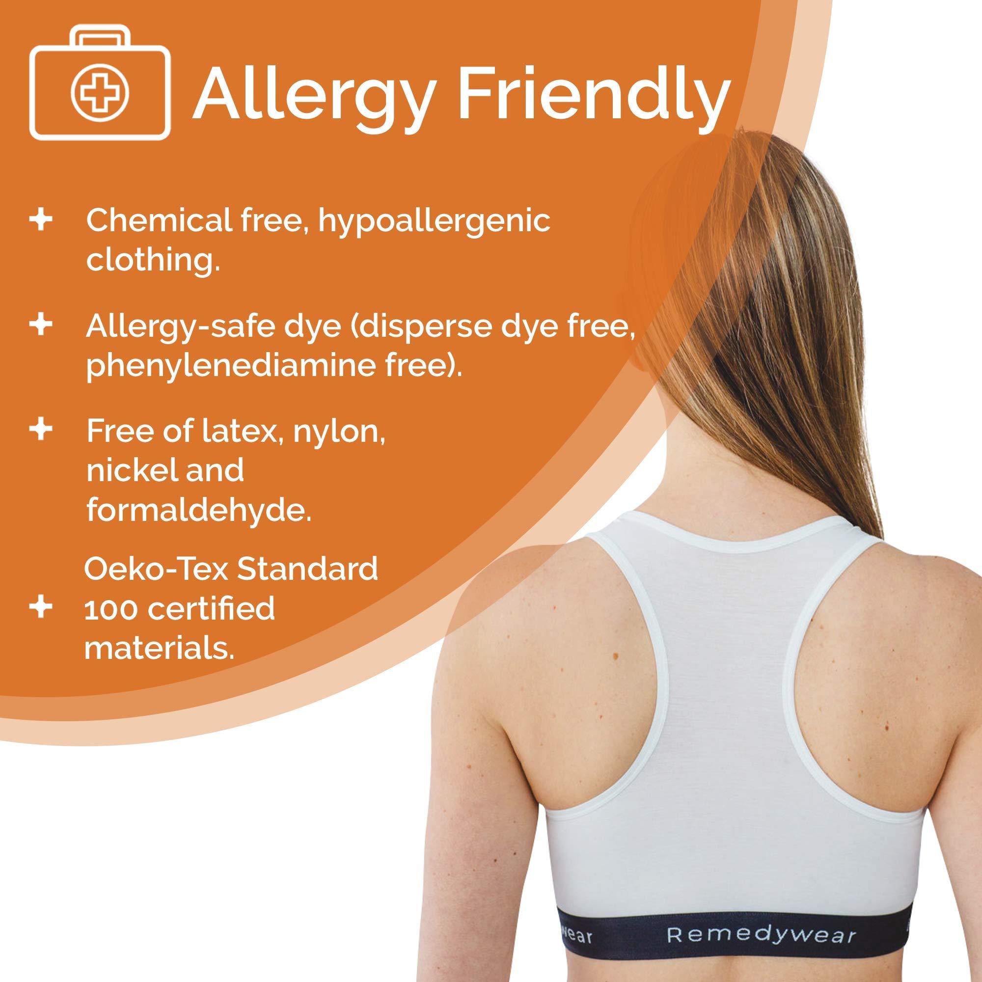 YoRo Naturals Remedywear Light Support Eczema Bra for Sensitive Skin, Tencel and Zinc, Hypoallergenic (White, Medium)