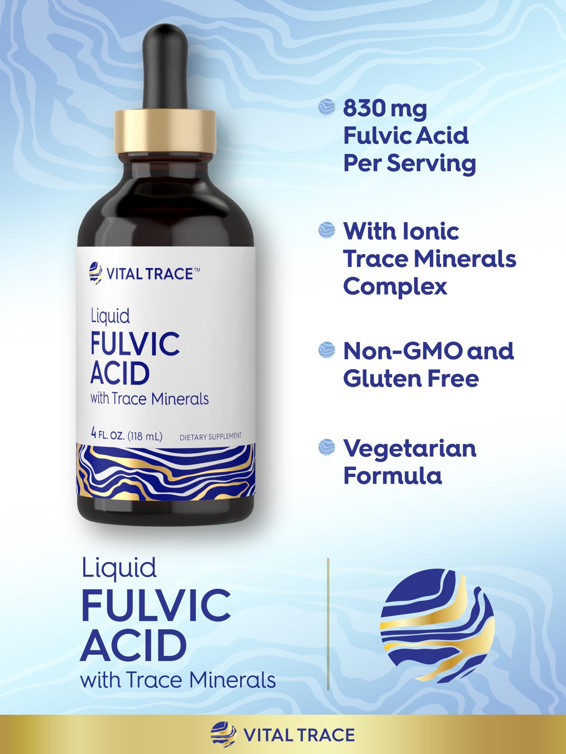 Carlyle Carlyle Fulvic Acid Drops 4 fl oz | Liquid Trace Minerals | Ionic Supplement | Vegetarian, Non-GMO & Gluten Free | by Vital Trace