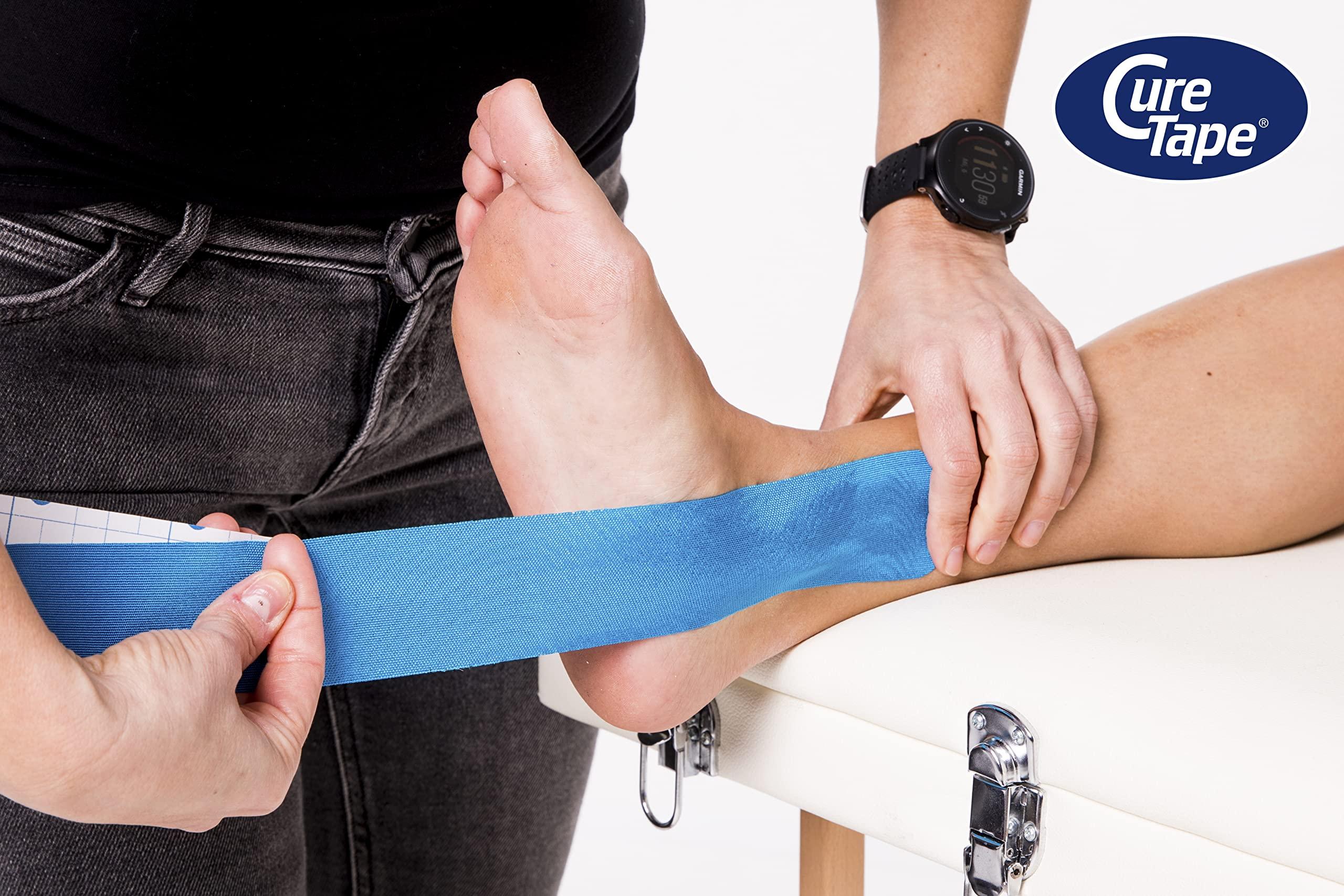 CureTape CureTape® Sports Kinesiology Tape Blue | 30% Stronger Adhesion | K-Tape for Extreme Conditions | Quick Dry Viscose | Waterproof Muscle Tape | for Increased Athletic Performance & Faster Recovery