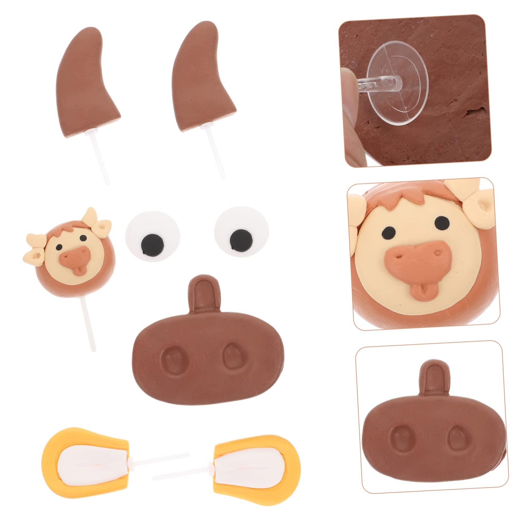 VOSAREA VOSAREA 1 Set Calf Cake Decorating Cow Cake Decoration Party Decor Baby Decorations Wedding Decorations for Ceremony Cow Cake Ornament Cow Cupcake Toppers Diy Decorative Cake Topper Coffee