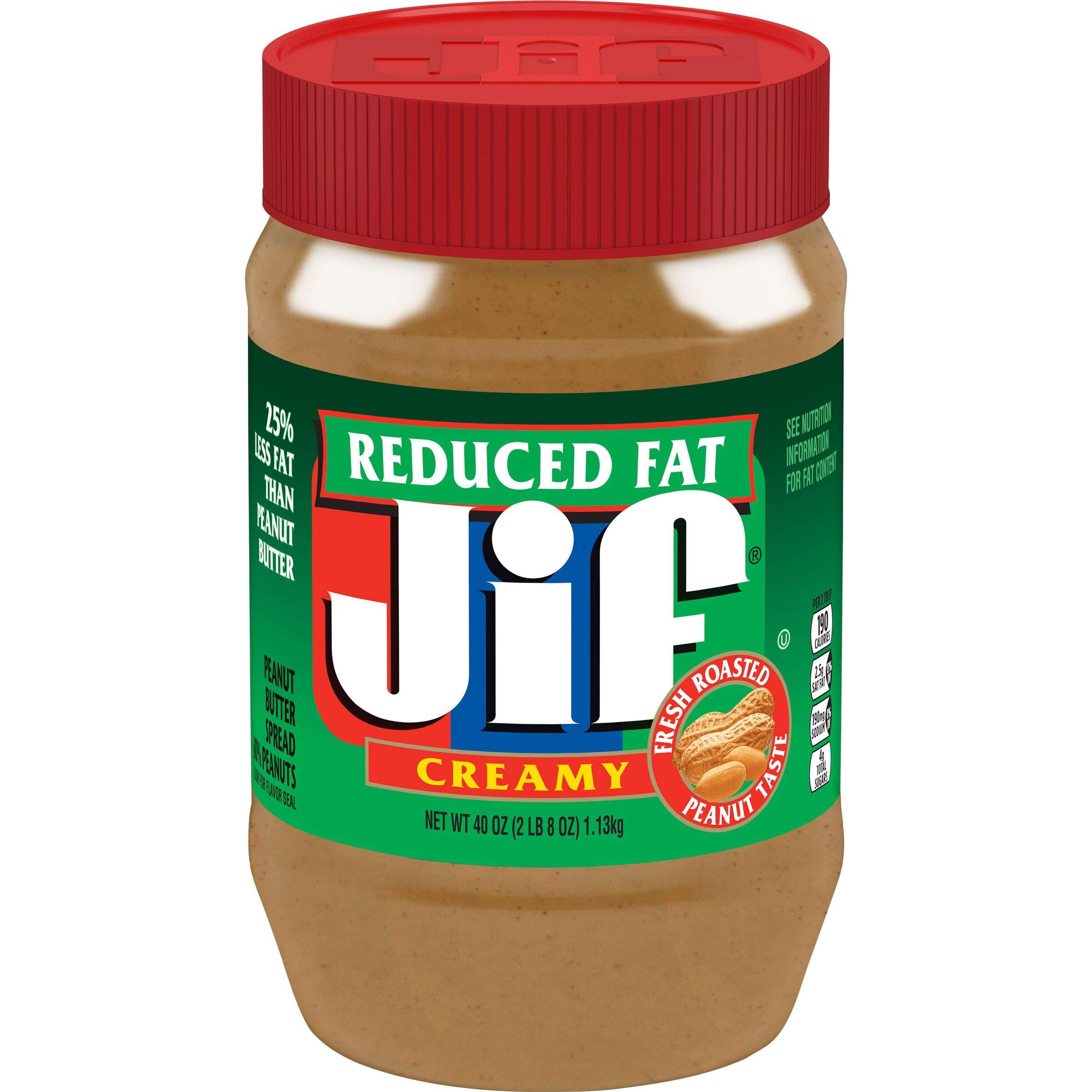 Jif Jif Reduced Fat Creamy Peanut Butter Spread, 40 Ounces, 60% Peanuts