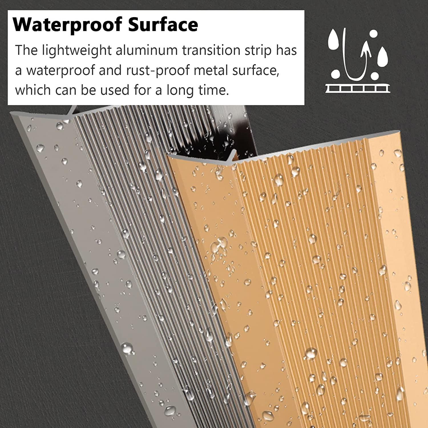 PWABAF Doorway Floor Transition Strip,Wide 10cm Carpet to Tile Threshold Aluminum/Metal Edge Trim Molding with Non Slip Surface,Ramp Reducer Easy to Install(Color:Silver,Size:Length 145cm(57in))