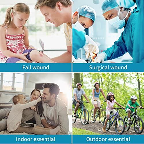 Senvok Zip Sutures Butterfly Bandaids Assorted 2-Size Pack of 4, Emergency Wound Closure Kit - Surgical Laceration Repair Without Stitches - Quick Clot -Steri Strips Bandages Sutures (PU)