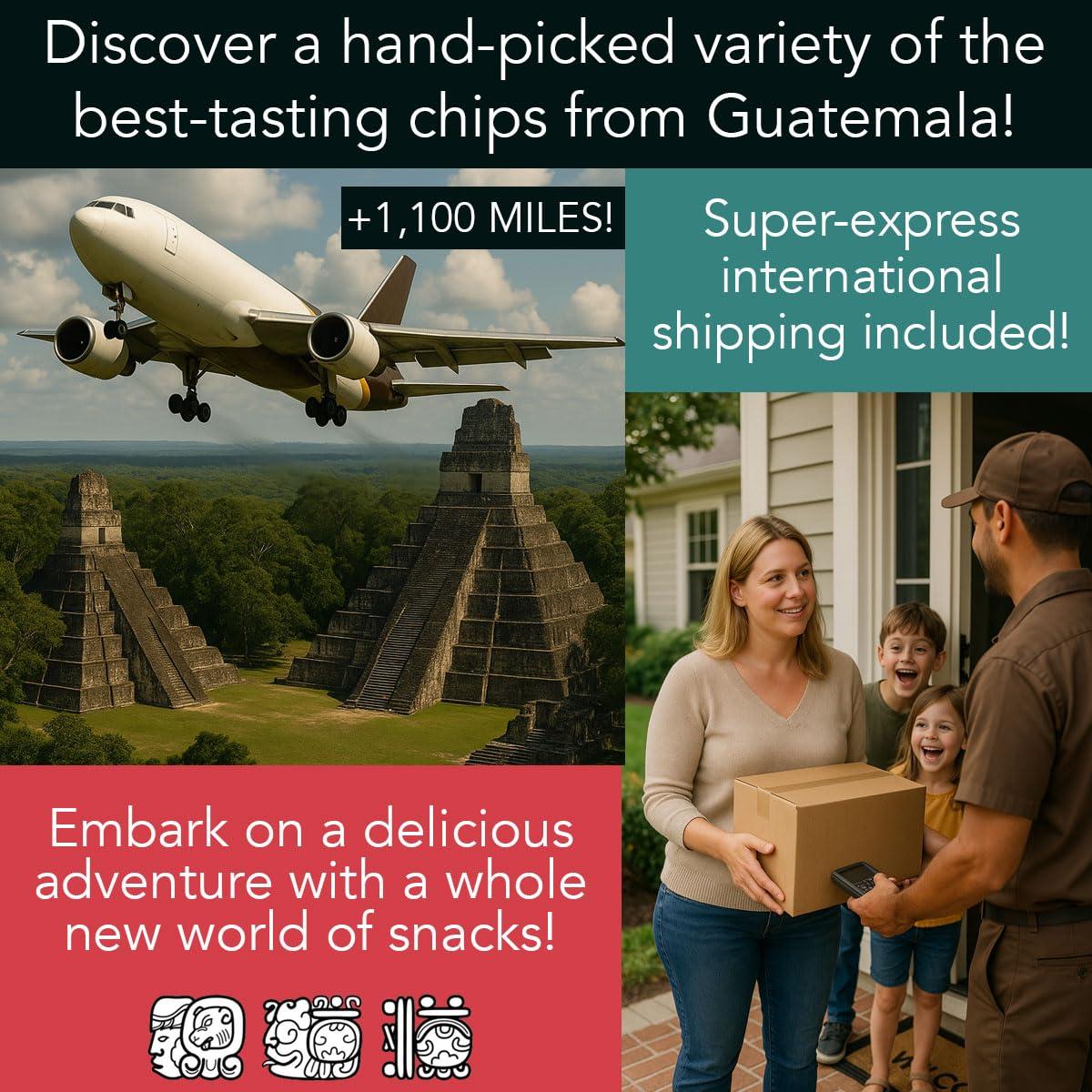 Charloo Charloo International Snack Box + Free Surprise Gift! - Guatemala Snacks from Around the World Box - Foreign Snack Box - Exotic Snacks - Weird Snacks - International Snacks Unique Chips Vending Machine, Small 19 Pcs