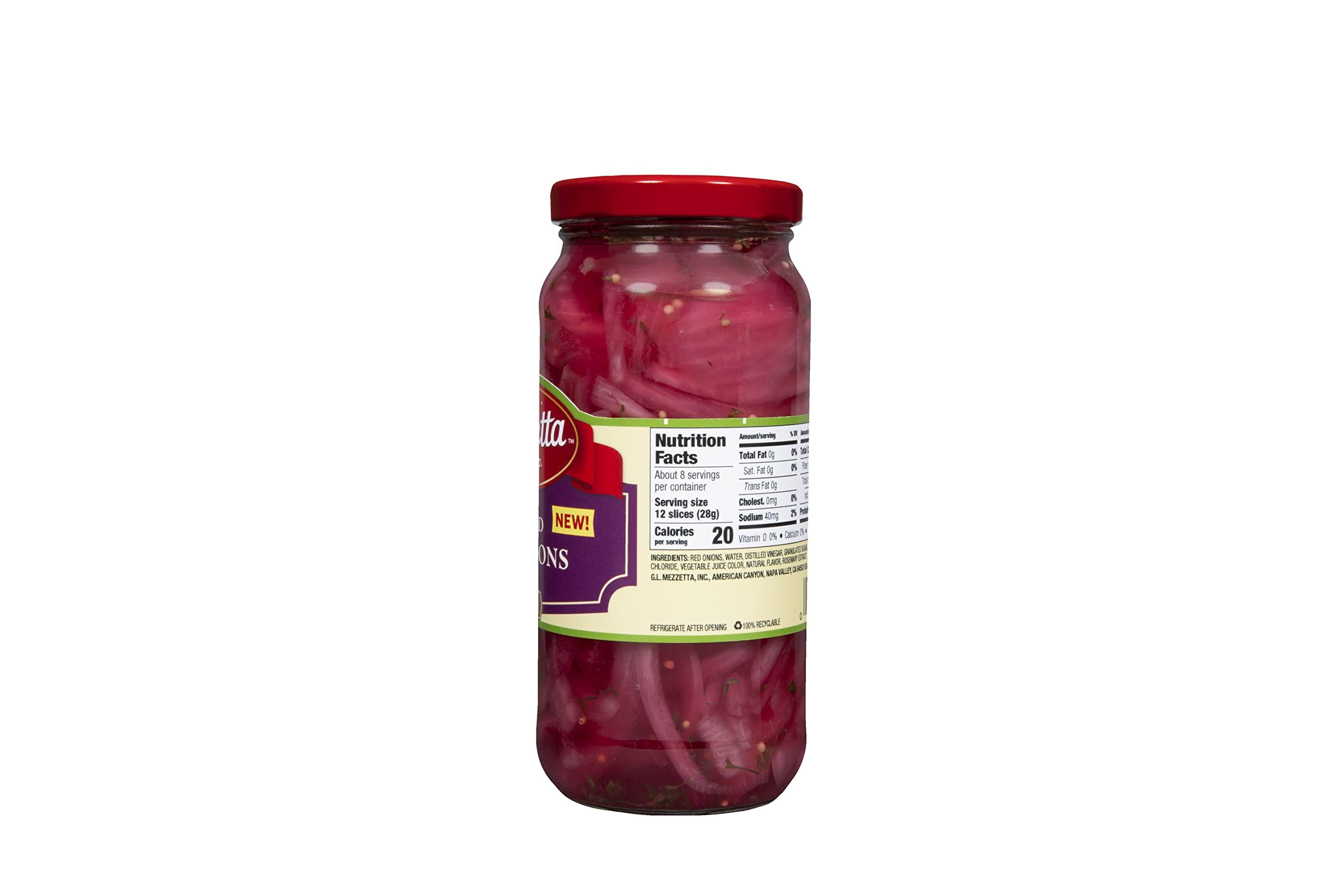 Mezzetta Mezzetta Pickled Onion Pack, Pickled Red Onion & Spicy Pickled Onion | Gluten Free | 16 Fluid Ounce Jar (Pack of 2)