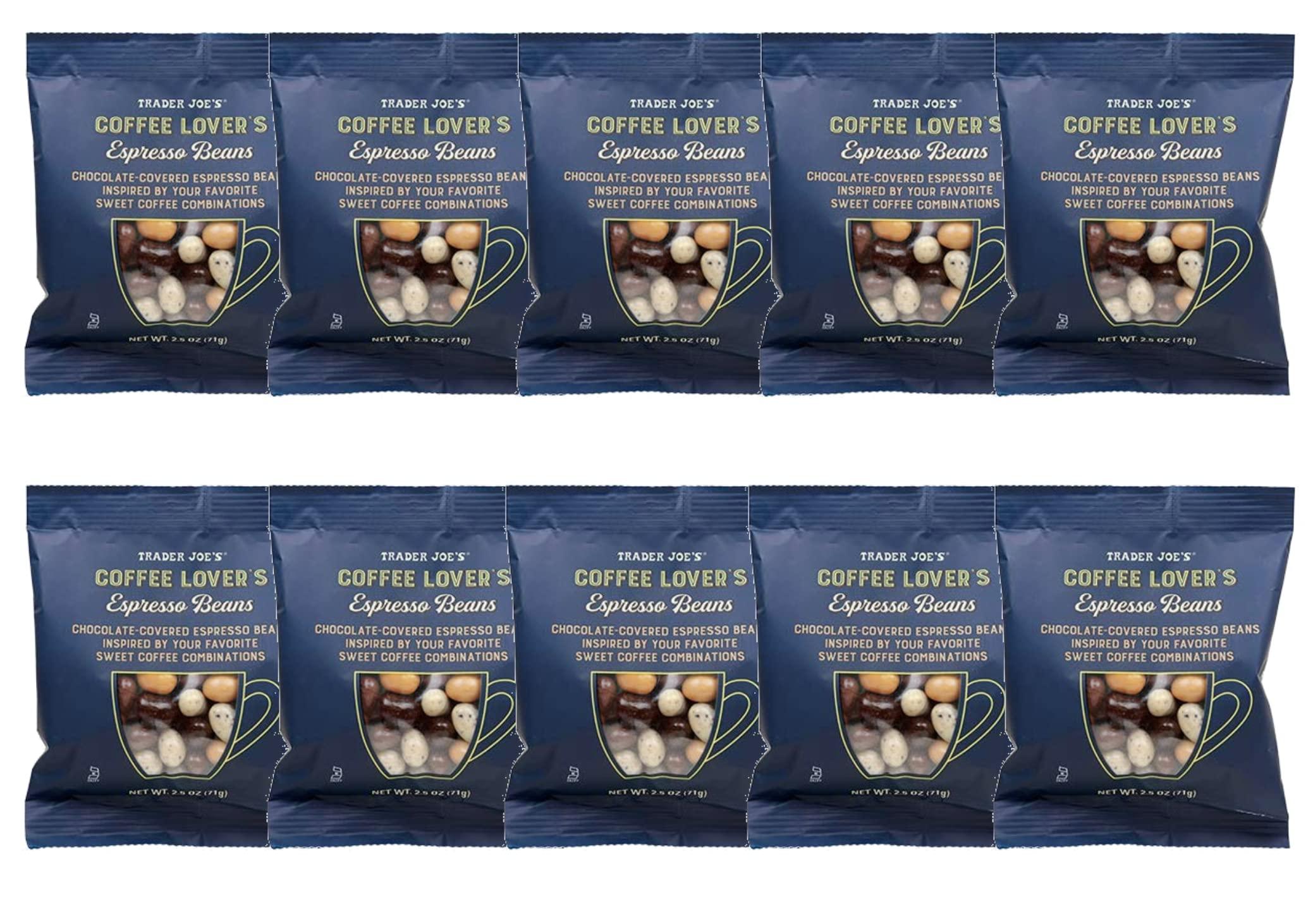 Beverage Trader Joe's Coffee Lover's Chocolate-Covered Assorted Espresso Beans - 10 Count (2.5 oz ea)