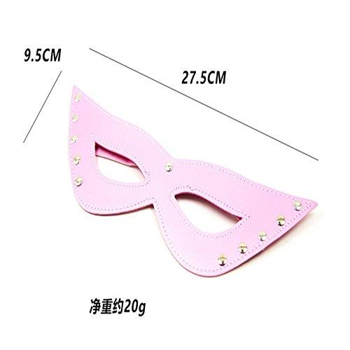 JIAHAO JIAHAO Blinder Soft Padded PU Leather Blindfold Eye Cover Sleep Flirting cat face mask (Pink)