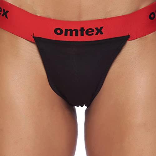 Omtex Omtex Rio Back Covered Supporter for Men with Cup Pocket, Ideal for Workout and Sports Quick Dry Moisture Wicking Underwear - Red - Large