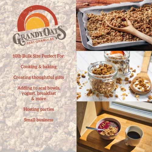 GrandyOats Grandy Oats Organic Granola,10lb Bulk Bag - Classic Granola with Organic Oats, Pumpkin Seeds, Walnuts & Cashews - Low Sugar, Dairy Free, High Protein Granola, Non-GMO & Kosher - 160 OZ