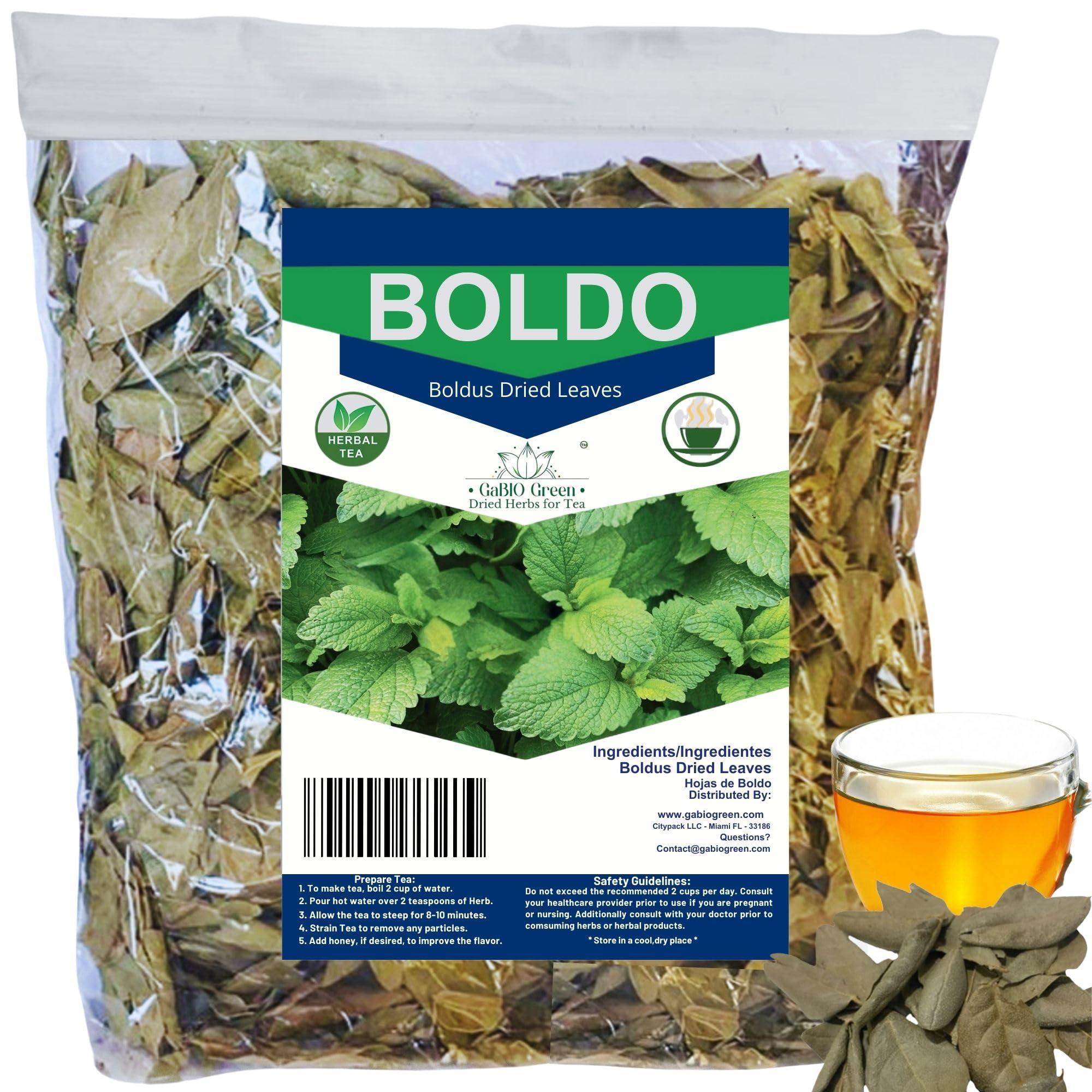 Gabio Green Boldo Dried Leaves, (3oz/85 GR) whole Boldo Leaf, 100% Natural Detox, Hojas De Boldo, Peumus Boldus Herbal Tea, Boldo Tea, Packaged in The USA (3oz)