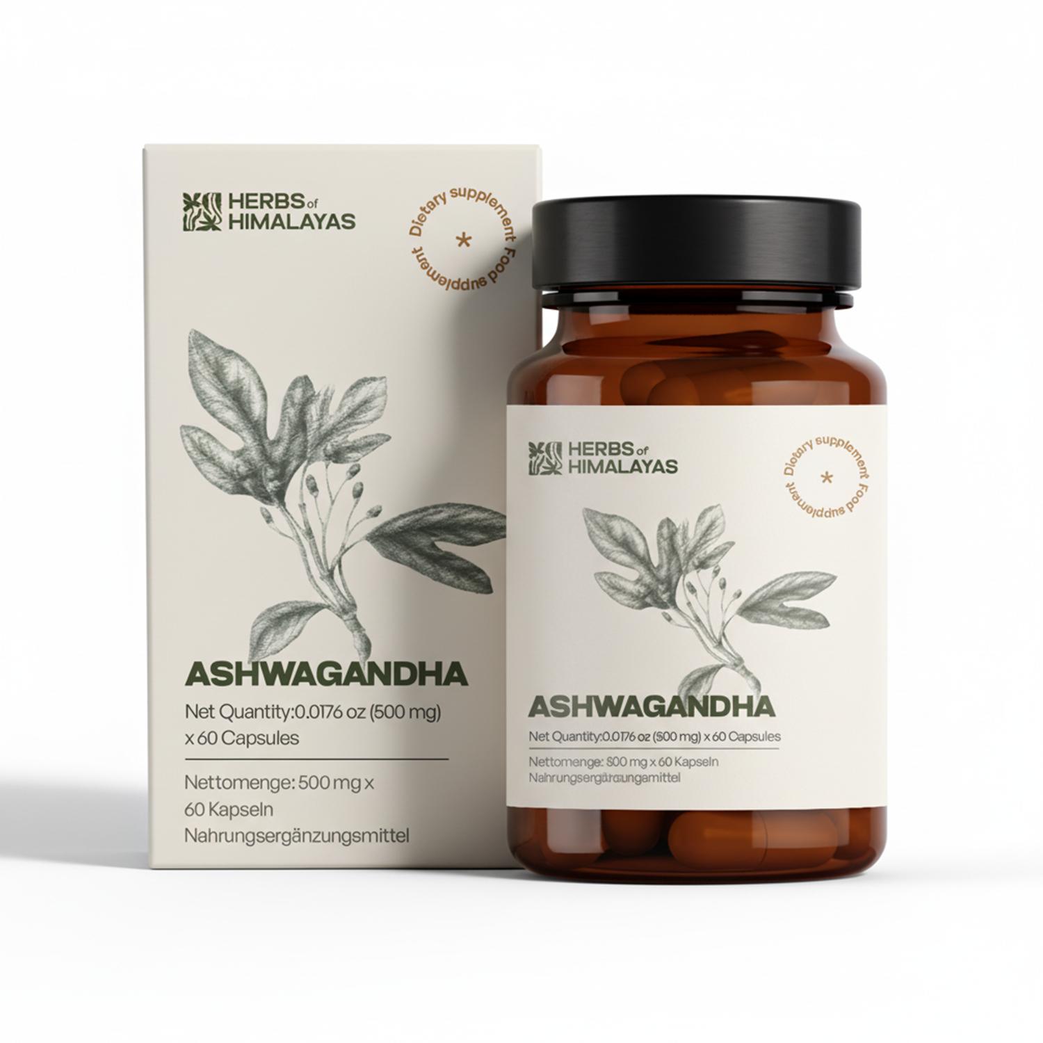 Herbs of Himalayas Herbs of Himalayas Ashwagandha Capsules – Natural Energy (60 Capsules) - Pack of 2