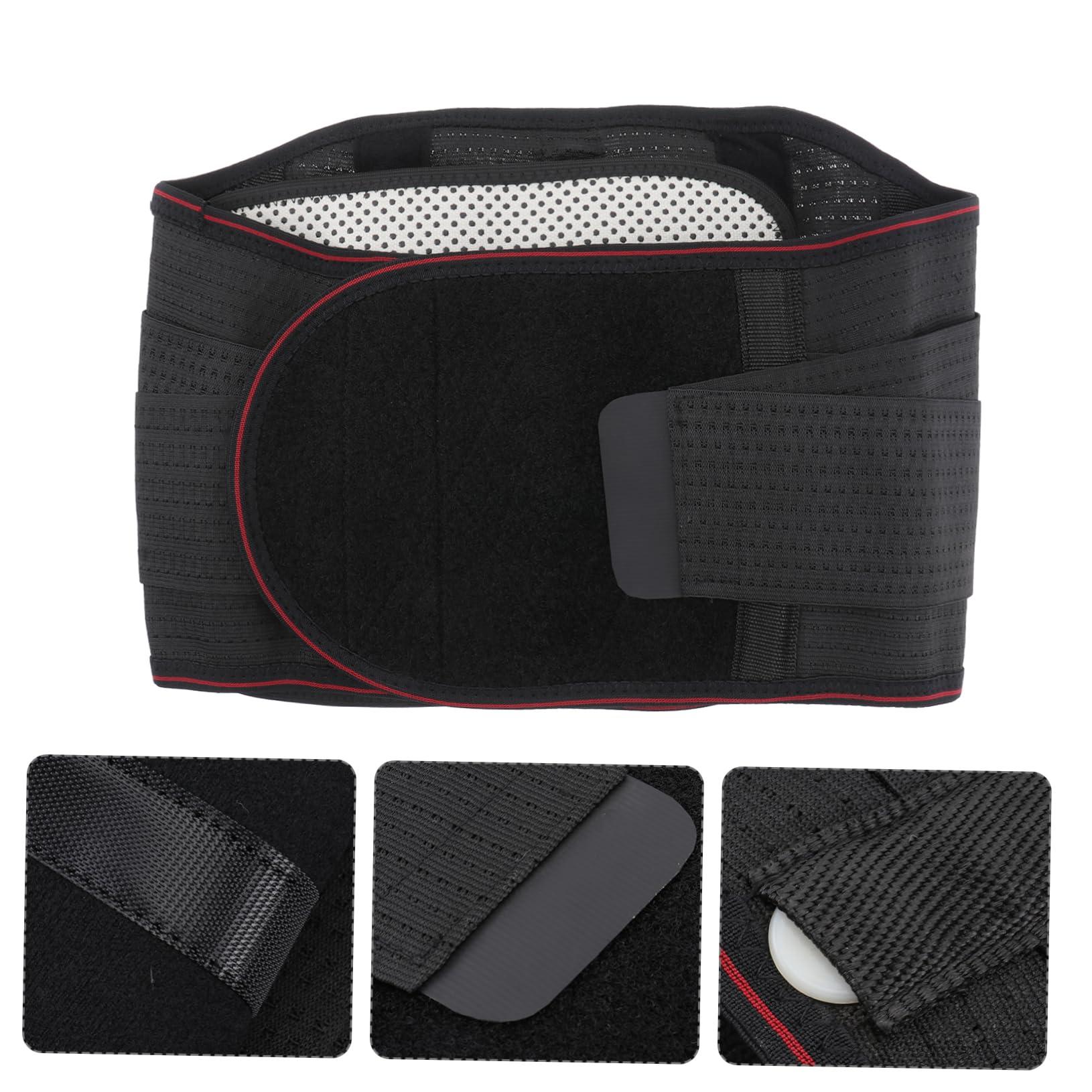 Healifty Self Heating Back Brace Elastic Infared Heating Pad Lower Back Support Girdle Massage Waist Wrap Back Braces for Magnetic Back Belt Magnetic Mount Waist Support