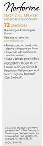 Norforms Norforms Suppositories Tropical Splash 12 Count (Pack of 3)