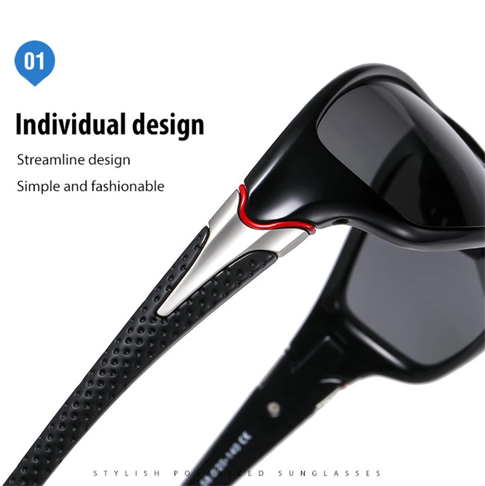 willochra Bifocal Sunglasses for Men Women Wrap Around Reading Sun Tinted Glasses with Readers Cycling Driving Reader Sunglasses (2PCS-black red&white, 1.5, multiplier_x)