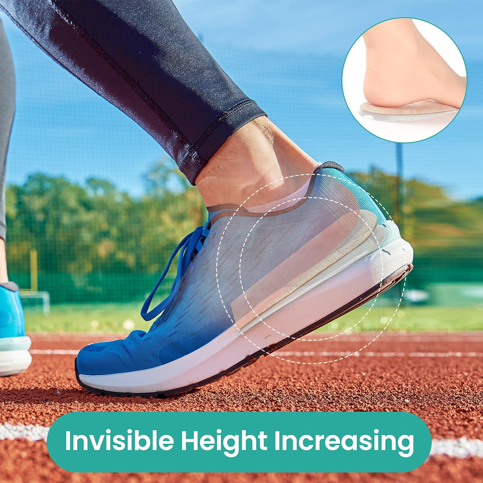 PrettSole PrettSole 5mm to10mm Heel Lifts(2 Layers), Height Increase Insoles for Leg Length Discrepancy - Large Shoe Lifts for Men, Shoe Inserts Comfort Half Foot Pads for Heel Pain - 1 Pair