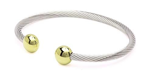 QRAY QRAY Combo Deluxe Surgical Steel Golf Athletic Bracelet (Medium: 7"~7.75")