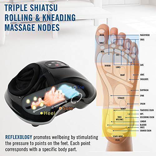 Daiwa Felicity Foot Massager Machine Shiatsu Foot Massager with Heat and Kneading Motion Helps Relax and Rejuvenate Sore Feet Can Relieve Pain Associated with Plantar Fasciitis and Neuropathy