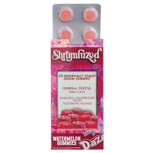 Shrumfuzed Shrumfuzed - Proprietary Nootropic Gummy 8000mg - Lion\'s Mane, Reishi, Chaga, and Cordycep Nootropic Tripee Mushroom Blend (10, Watermelon)