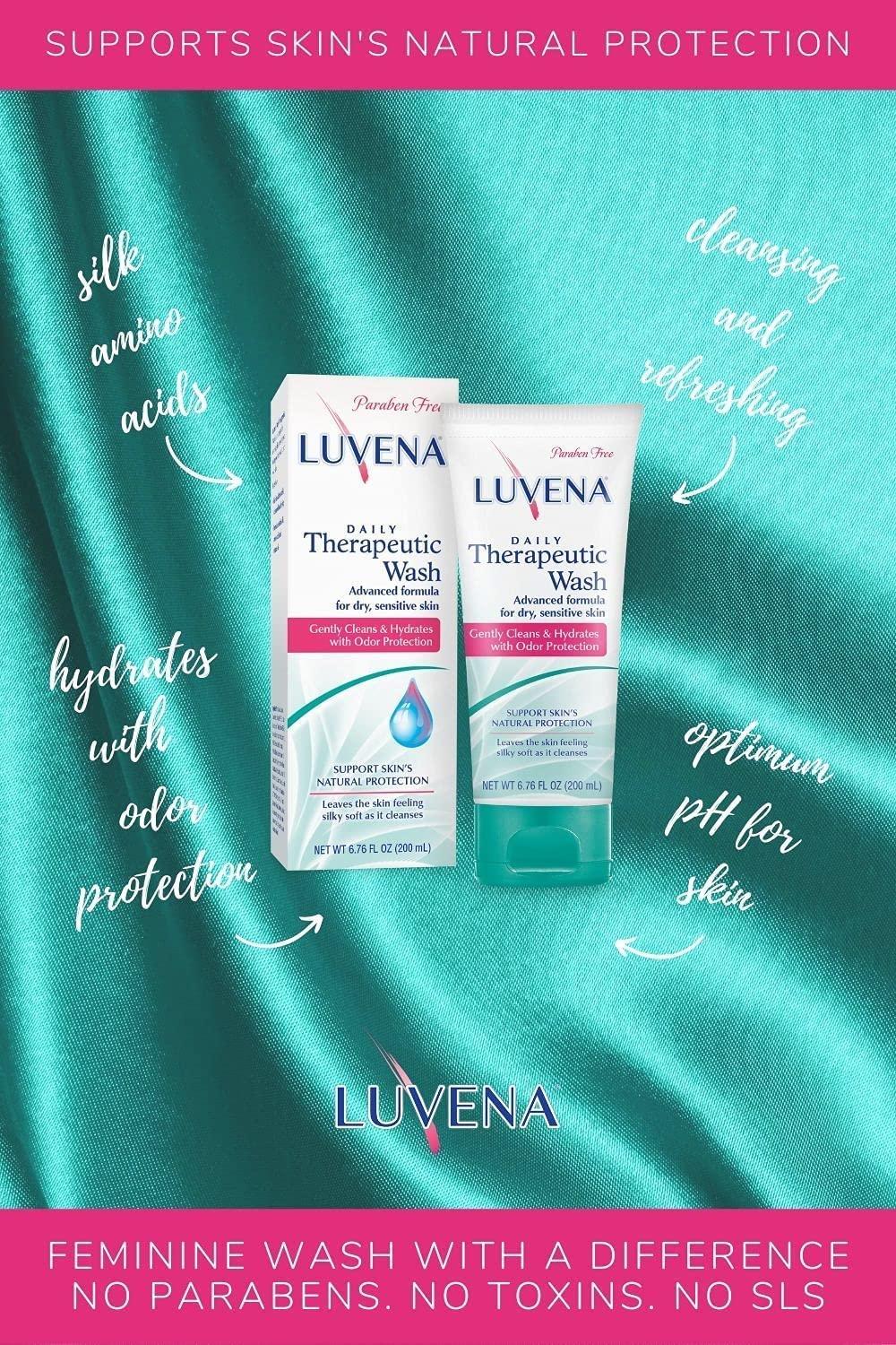 LUVENA Luvena Personal Wash - Intimate Wash for Women - Gentle Feminine Wash to Help Moisturize and Resist Odor - pH Balanced, Vitamin E, Paraben Free - Gynecologist Tested - Sweet Pea Scented - (6.76 oz)