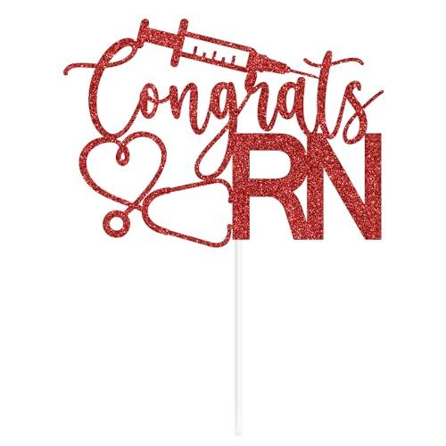 Zatain Congrats RN Cake Topper, Congrats Nurse, Future Nurse, Registered Nurse, Nursing School Graduation Party Decorations