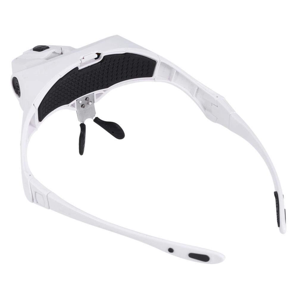Asixx Asixx Head Worn Lighted Magnifying Glasses or 5 Lens Headset Magnifier, Head Magnifier Suitable for Eyelash Extension and Other Exquisite Products Inspection
