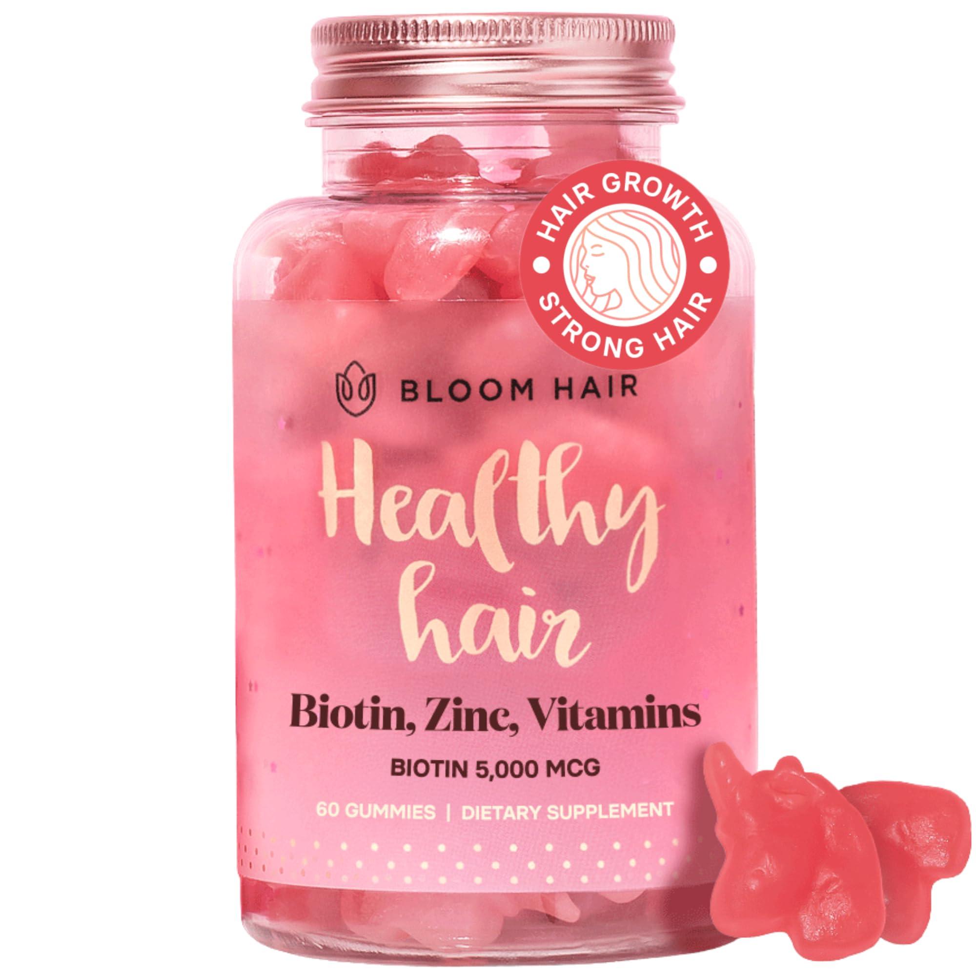 Bloom Hair Bloom Hair Gummies Hair Vitamins for Faster Hair Growth - Hair Skin and Nails Vitamins & Biotin Vitamins for Rapid Hair Growth - Hair Growth Supplement for Women & Biotin Gummies for Hair Growth