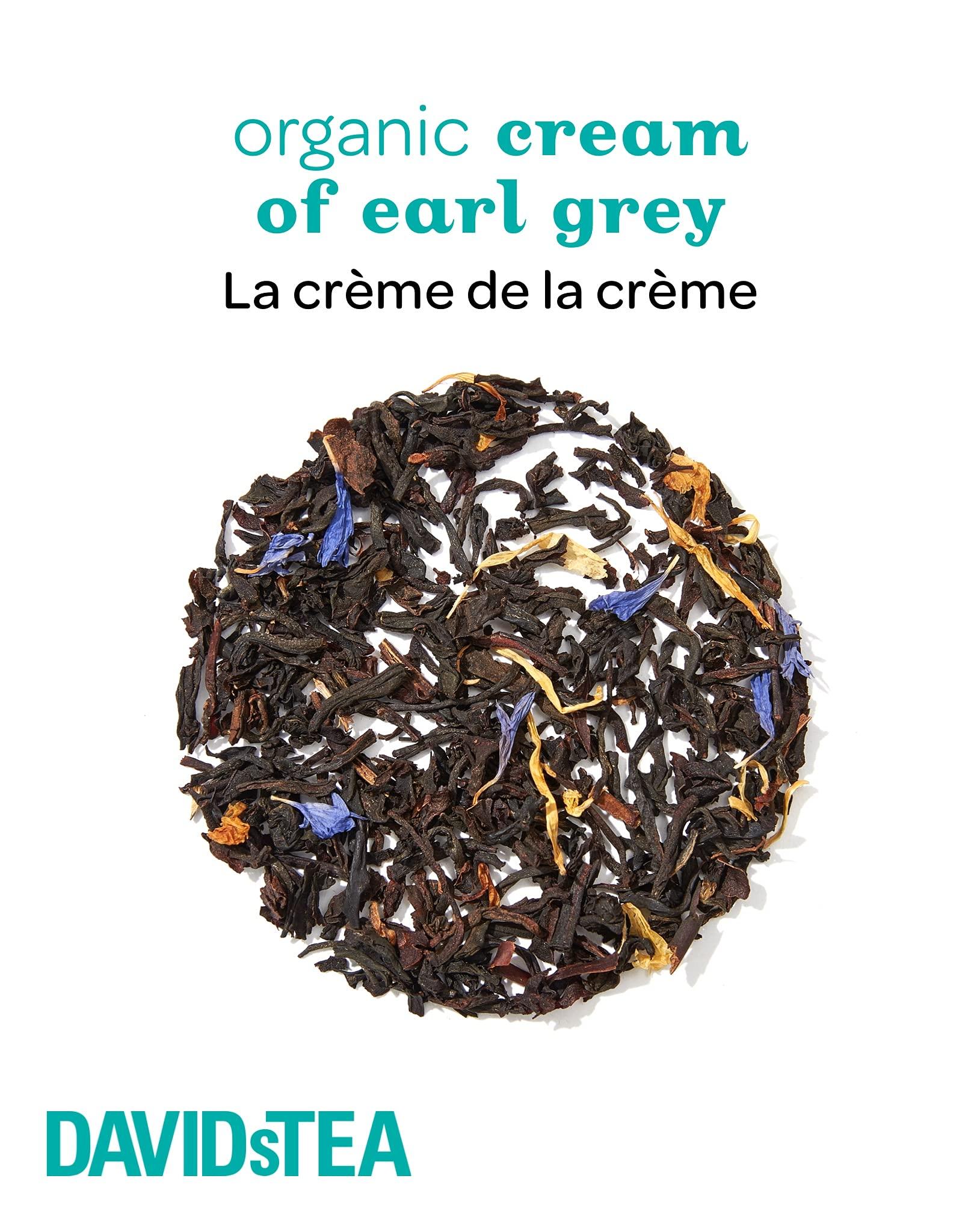 DAVIDsTEA DAVIDsTEA Organic Cream of Earl Grey Tea Sachets, Premium Black Tea with Bergamot and Vanilla, 75 Teabags Total