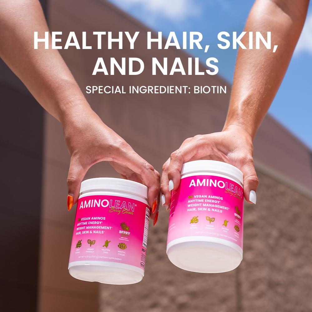 RSP NUTRITION RSP NUTRITION AminoLean Pre Workout, Clean Energy with No Jitters, Tingles or Crash, Vegan Friendly with Added Biotin for Hair, Skin, Nails, Berry Elixir, 30 Servings