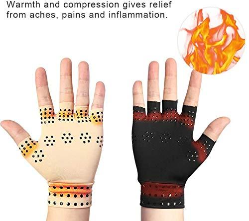 Chargen Chargen Arthritis Gloves Compression Gloves Fingerless Gloves Magnetic Anti-Arthritis Therapeutic Therapy Fingerless Gloves Relief Hand Pain Relief Heal Joints Relief (Black) 8*4*0.3