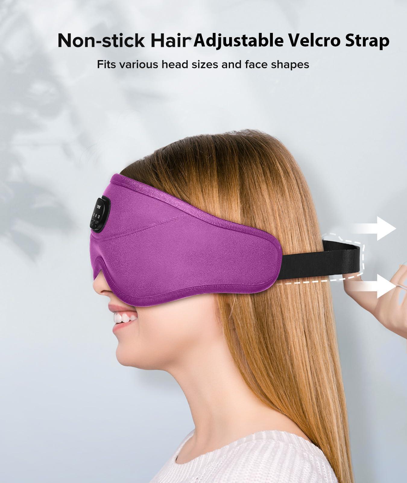 TOPOINT TOPOINT Sleep Mask with Bluetooth Headphones, 3D Eye Mask for Sleep Headphones with White Noise, Total Blackout, 5.4 Bluetooth, Timer, 15 Hours for Women Men, Travel, Meditation, Nap, CPAP Users