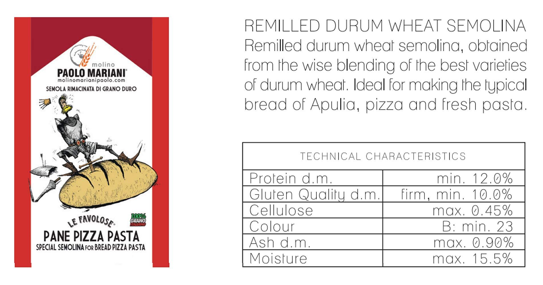 Molino Paolo Mariani Paolo Mariani Durum Wheat Semolina Flour for Bread, Pizza and Pasta 2.2 Lbs
