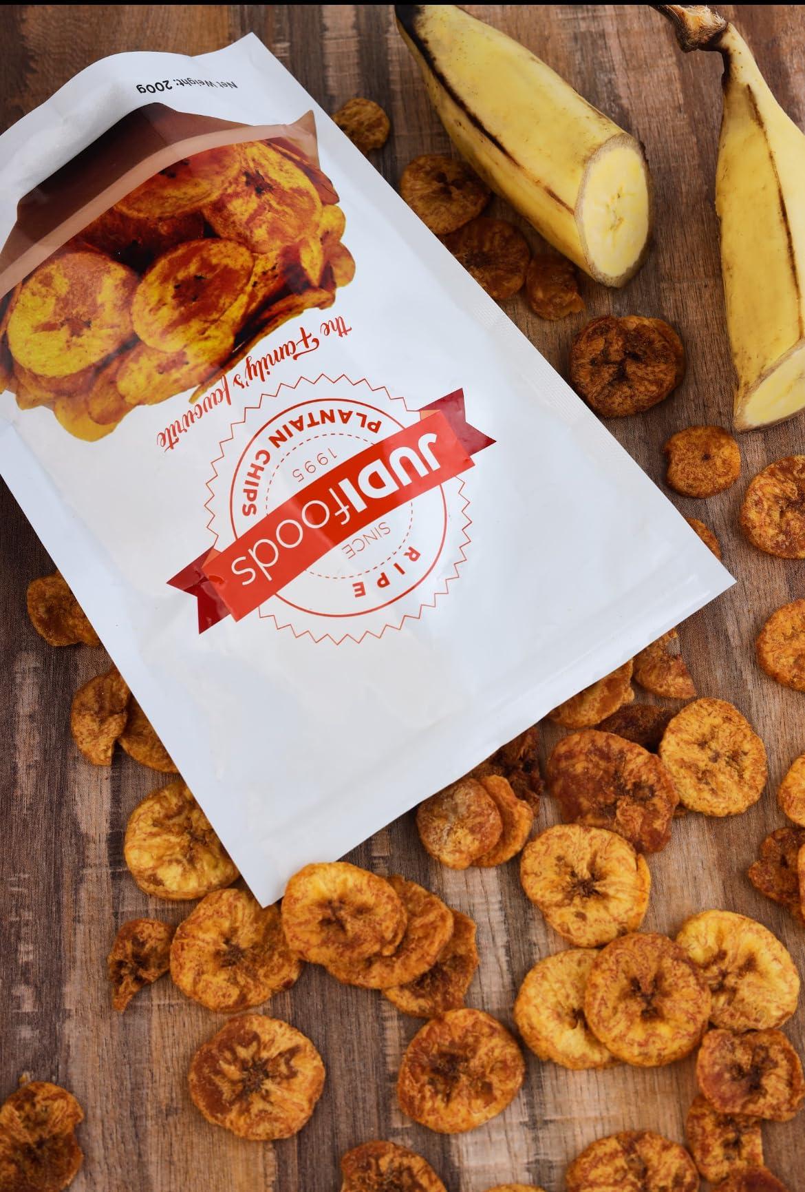 Judi Foods Judi Foods Plantain Chips- Ripe, Sweet Plantain Chips, Organic Chips, Crispy Exotic Chips, 3.5 Ounce (Pack of 5)