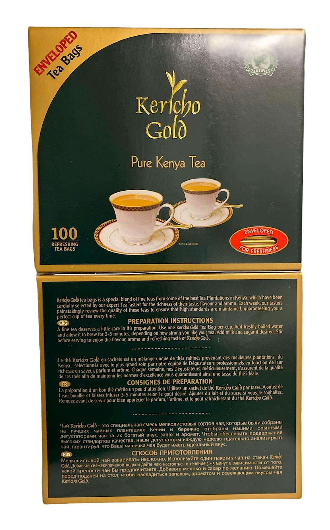 JACKIELYNA Finest Kenyan Kericho Gold Foil Enveloped Tea Bags (Kenya) - 200gms /100 tea bags