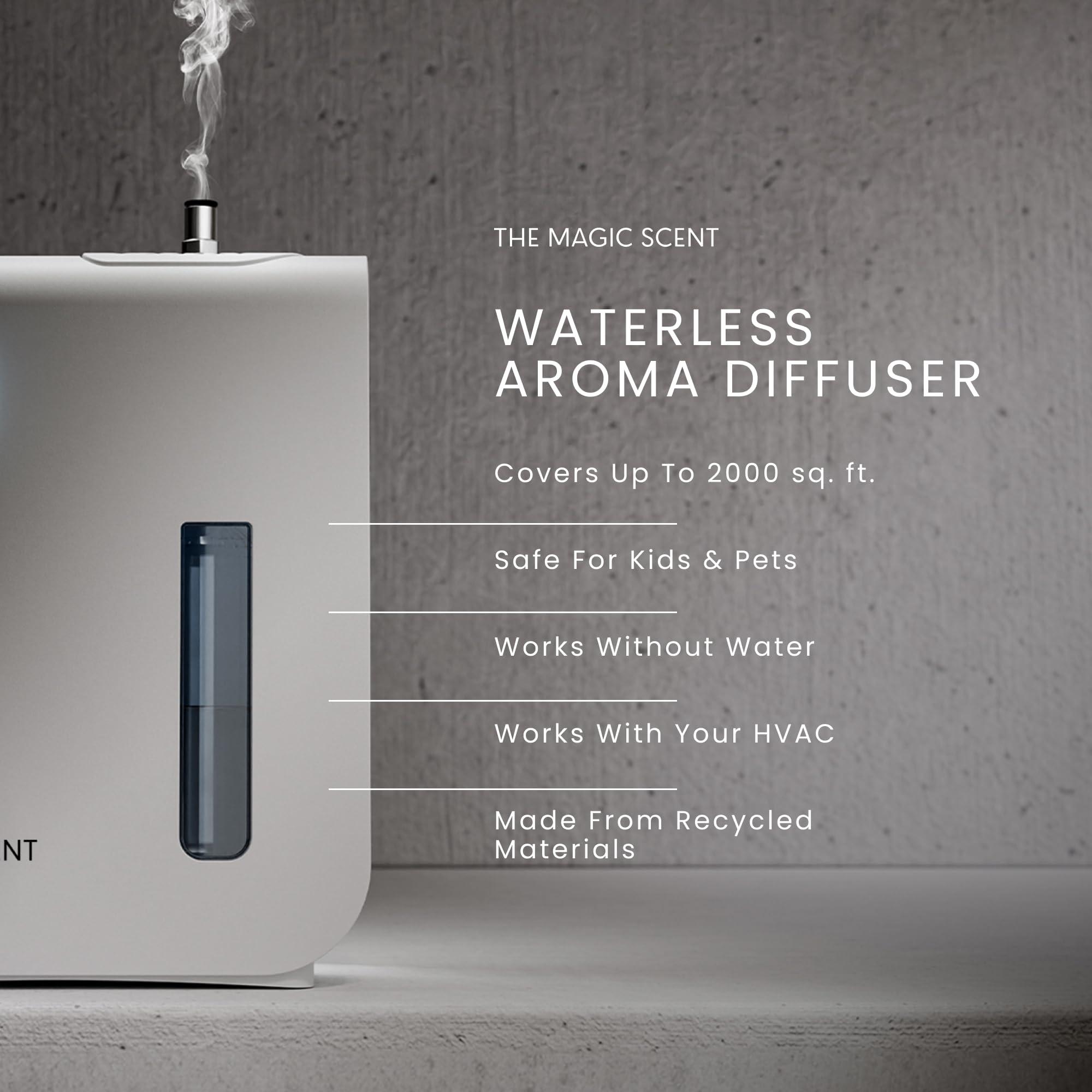 THE MAGIC SCENT The Magic Scent Diffuser, Scent Air Machine for Home, Hotels & Commercial Use, HVAC or Portable Nebulizing Diffuser - Large Room Waterless Scent Machine - Aroma Oil Included